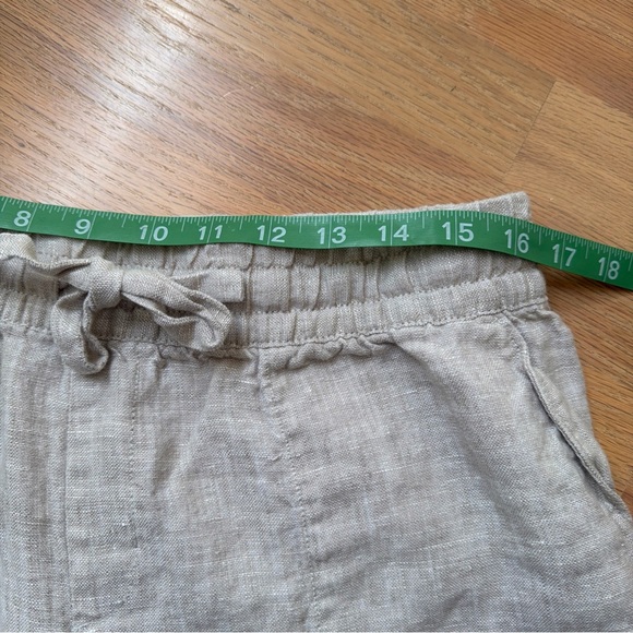 Garnet Hill Linen Shorts Drawstring Waist  7 Inch Medium Coastal Beach Summer - Picture 4 of 7